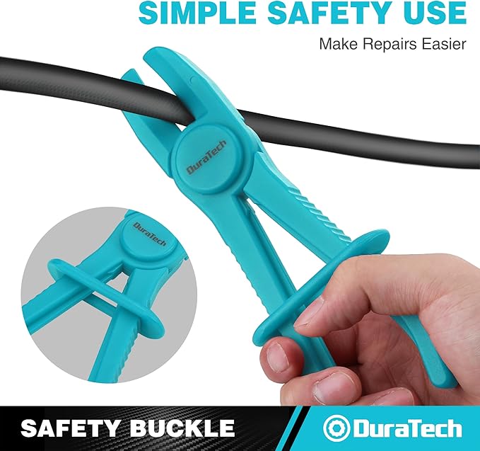 DURATECH 6-Piece Hose Clamp Pliers Set - Pinch Clamp Pliers for Flexible Hoses, Fuel, Gas, Brake & Radiator Lines (Blue)