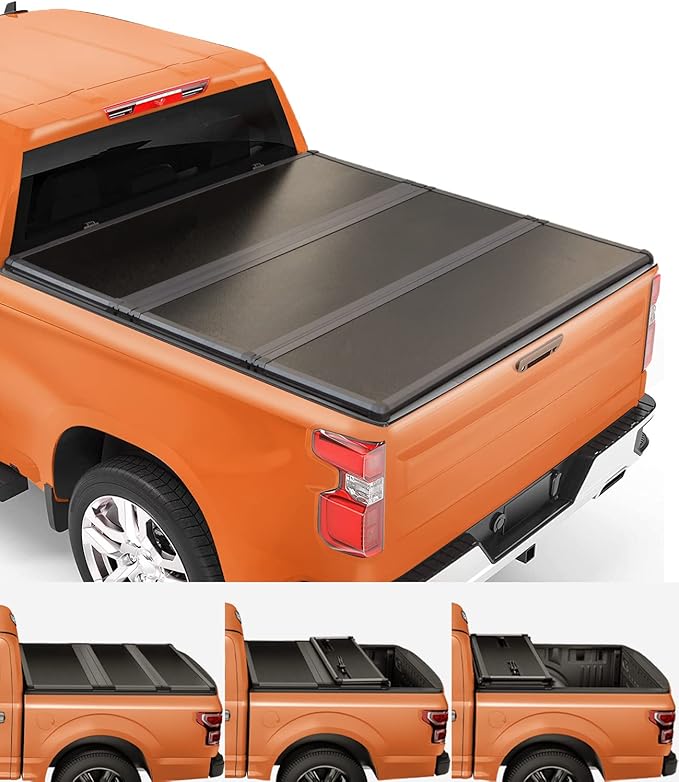 TIPTOP Tri-Fold Hard Tonneau Cover Truck Bed FRP On Top for 2020-2025 Silverado/Sierra 2500 3500 HD New Body Style 6.9ft Bed (82.2") |Not for CarbonPro Bed| TPM3 |