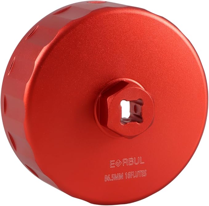 CNC 86.5mm 16 Flutes Oil Filter Wrench Removal Tool to Change Oil Compatible with BMW Volvo with 86mm Filter Housing