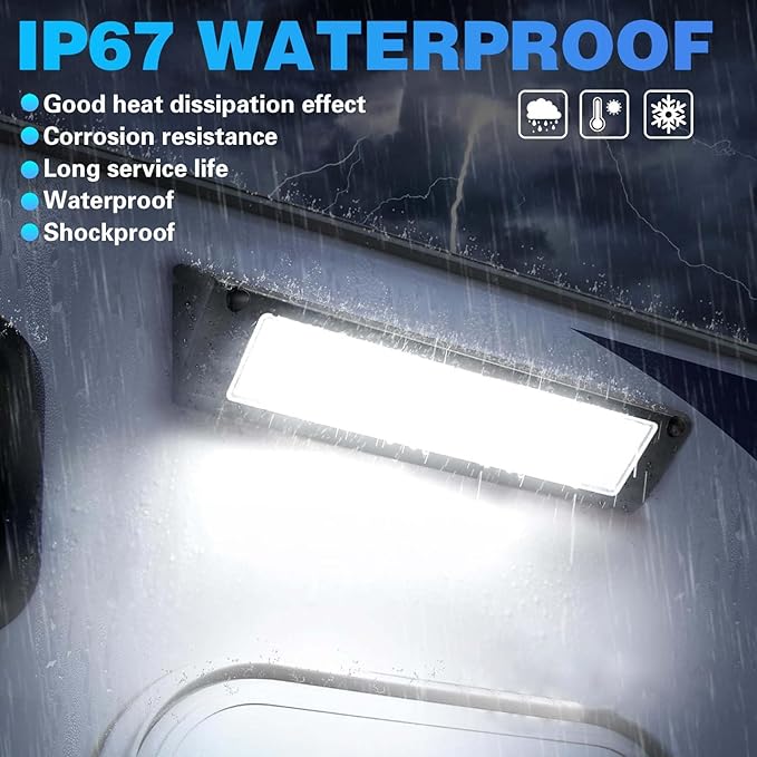 SKTYANTS 13" Exterior LED Flood Lighting Fixture, led rv Light Exterior Lights, 6000K Super Bright, 12V/24V DC, High Lumen Output Low Current Draw, IP 67 Waterproof for RV Boat
