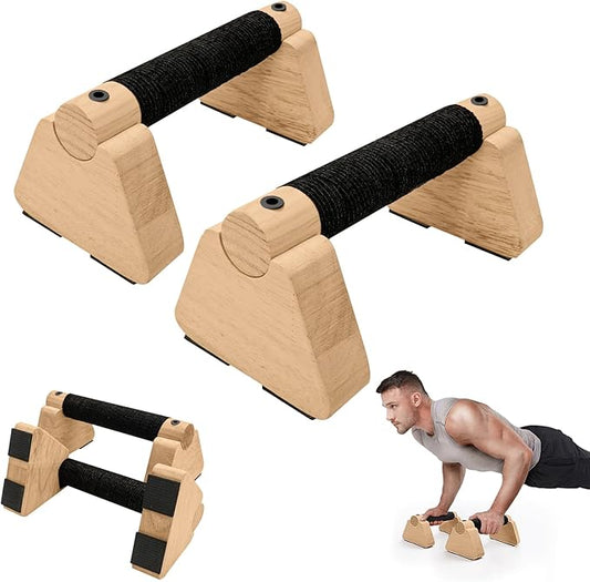 Parallettes Bars - Wooden Calisthenics Equipment for Handstand Training, Push Up Bars & Calisthenics Bar - Handstand Blocks and Pushup Handles for Men