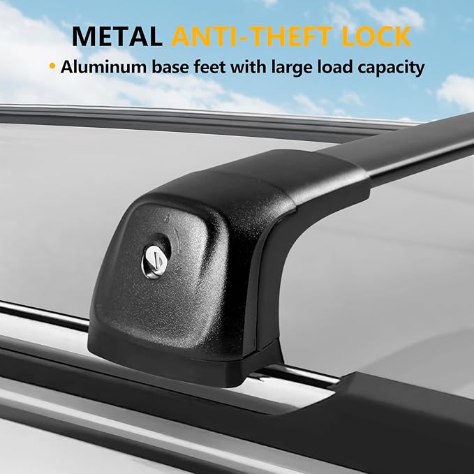 Tuyoung 260lbs Roof Rack Cross Bars Fit for Jeep Grand Cherokee 2011-2021 with Grooved Side Rails, All-Aluminum Lockable Anti-Theft Crossbars Rooftop Cargo Kayak Bike Luggage Racks Carrier Accessories