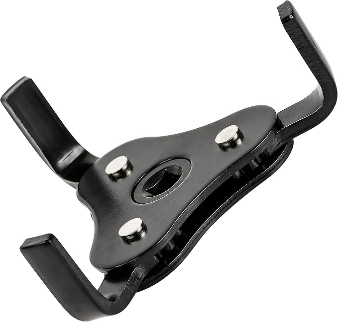 ARES 56041 – Adjustable 3-Jaw Oil Filter Wrench – 2 1/2-Inch to 4 Inch (63mm to 101mm) Capacity – Use with 3/8 or 1/2-Inch Drive Ratchets or 7/8-Inch Wrenches – Carbon Steel Construction