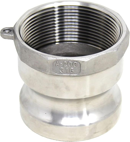 1'' Female NPT x 1" Male Camlock Adapter - Stainless Steel 316 Type A - Heavy Duty, Corrosion Resistant, Industrial Use, Quick Connect Fitting