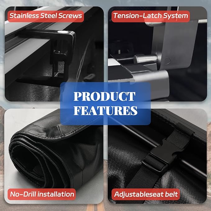 Soft Roll-up Truck Bed Tonneau Cover Compatible with 2023 2022 2021 2020 2019 Ford Ranger 5 Ft (61 in) Not Fit Roll Bar Bed Vinyl