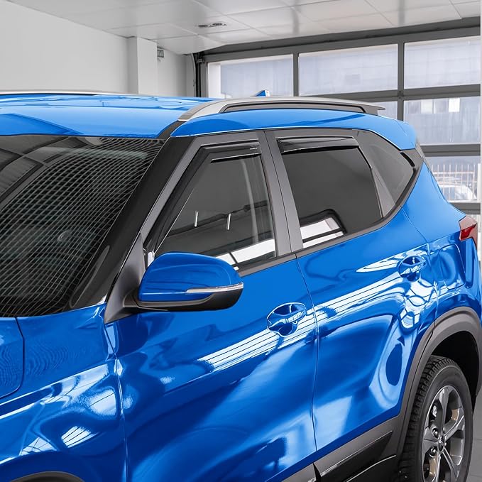 Goodyear Shatterproof in-Channel Window Deflectors for Kia Seltos 2021-2026, Rain Guards, Window Visors for Cars, Vent Deflector, Car Accessories, 4 pcs - GY007951