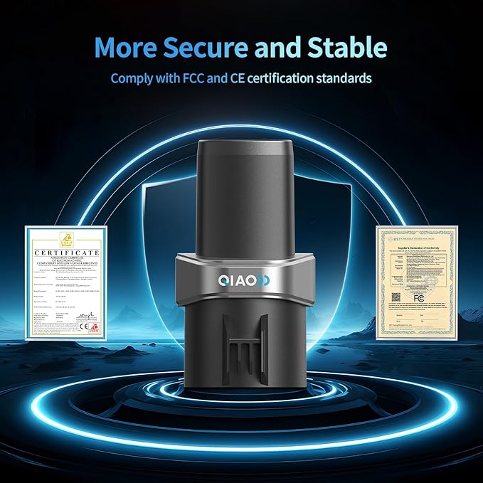 QIAO J1772 to Tesla Charger Adapter, Up to 80A 250V - J1772 to NACS Adapter for Charge Tesla EVs at J1772 AC Charger Station, Silver-Plated Efficient Charging Design -[Only for Tesla Car]