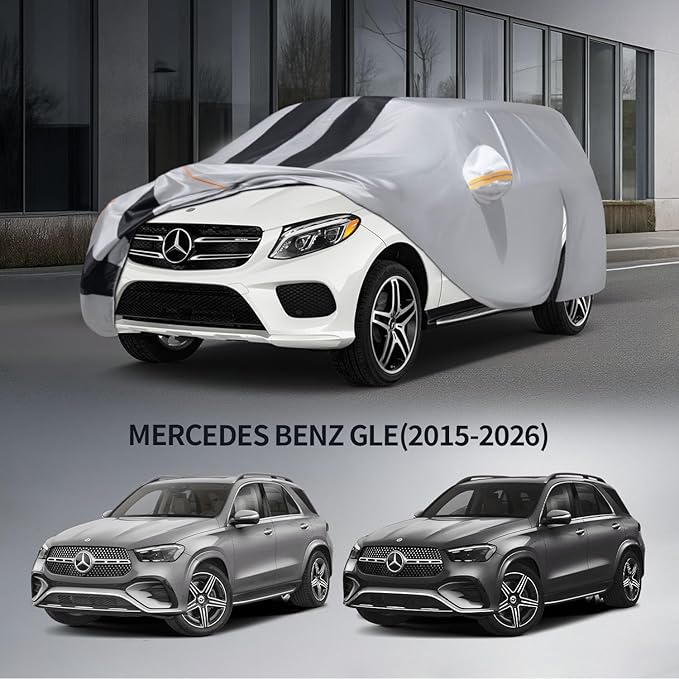 10 Layers Car Cover Custom Fit for Mercedes Benz GLE 350/400/450/580, 43/53/63AMG 2015-2026 100% Waterproof All Weather, Gift with Towel, Heavy Duty Covers for Rain Sun UV Protection with Door Zipper.
