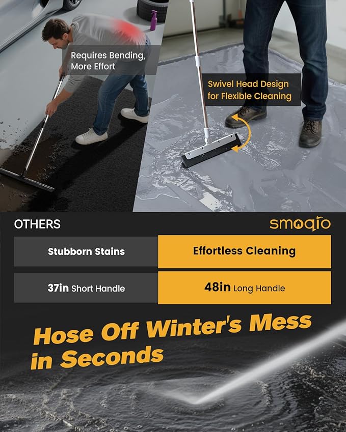 Garage Floor Mat, Containment Mats for Under Car with Raised Edge Waterproof, Non-Slip Heavy-Duty 1000D PVC for Floor Against Snow, Rain & Mud