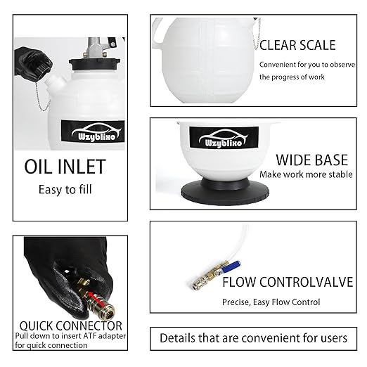 7.5L Transmission Fluid Pump Kit with 15 ATF Adapters, 2 Gallon Manual ATF Refill Kit,Transmission Fluid Transfer Pump (Blue)