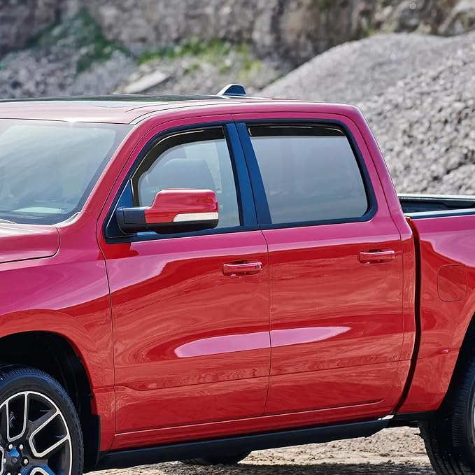 Nilight in Channel Rain Guards for Dodge RAM 1500 2019 2020 2021 2022 2023 2024 Crew Cab Original Window Deflectors, Vent Window Visors-4PCS