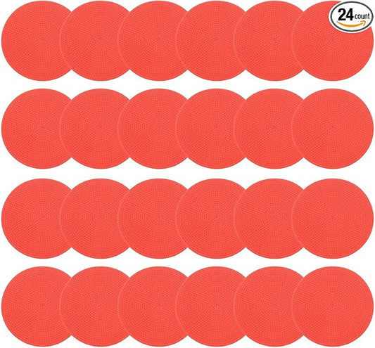 PATIKIL 4 Inch Poly Spot Markers, 24Pcs Non Slip Rubber Floor Dots with Storage Bag Flat Agility Cones for Sports Training Basketball Football