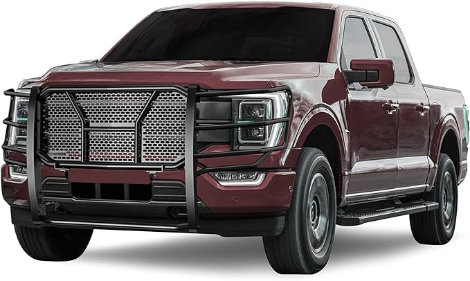 Black Horse RUGGED Heavy Duty Grille Guard Modular Black Compatible with 2021-2024 Ford F-150-RU-FOF116-B