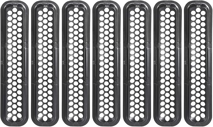 Hooke Road Black Front Grill Mesh Inserts Clip-in Honeycomb Grille Guards for 1997-2006 Jeep Wrangler TJ & Unlimited (Pack of 7)