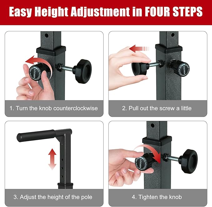 Dip Stand, Pull Up Bar Station, Power Tower, Heavy Duty Parallel Bar for Tricep Dips, Pull-Ups, Push-Ups, L-Sits