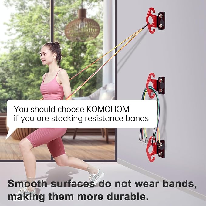 Resistance Band Wall Anchor Set，No Weld Wall Mount for Exercise Bands & Suspension Straps Resistance Band Wall Mount System Compact Strength Training Kit for Home Gym Workouts & Physical Therapy