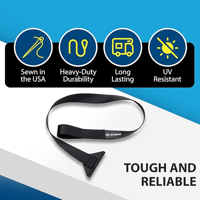 EZ-Xtend RV Camper Window Awning Pull Strap. Replacement Strap Made with UV Polyester Webbing, Lifetime Thread for Easy Operation RV Patio Window Awning. Sewn in USA (29")