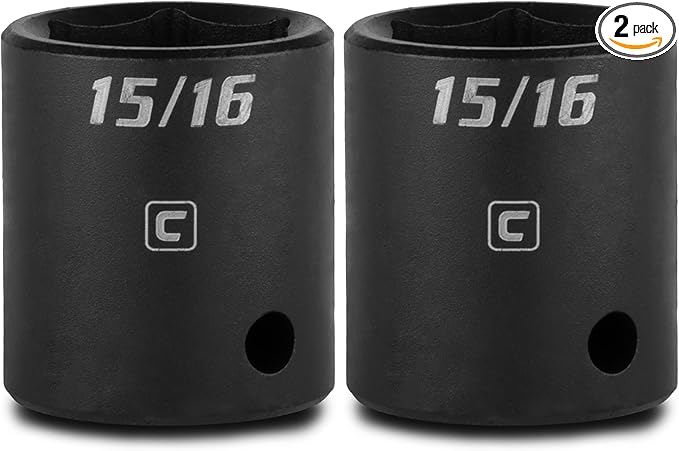 Capri Tools 15/16-Inch Shallow Impact Socket, 1/2-Inch Drive, 6-Point, SAE (CP55060) (Pack of 2)