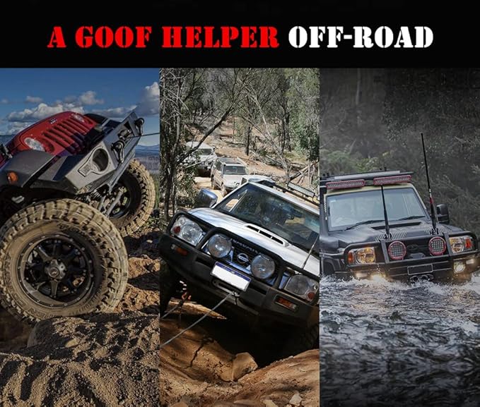 FieryRed 13000 lb Winch, 12V IP67 Waterproof Electric Trailer Winch with Synthetic Rope, 2in1 Wireless Remote Control, Hawse Fairlead for Off Road Vehicle Towing Jeep Truck