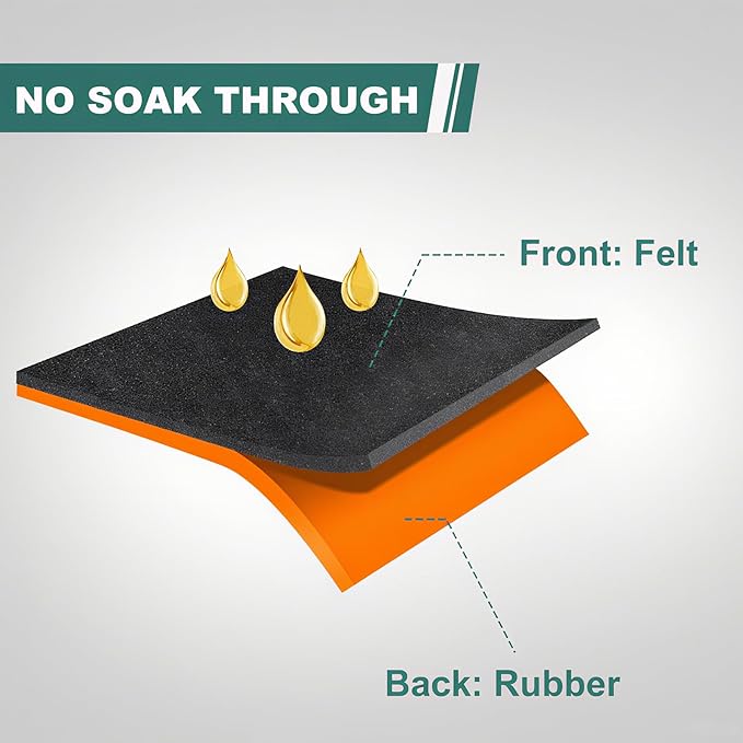 Heavy Duty 36" x 60" Oil Drip Mat for Garage Driveway, Reusable Rubber Floor Oil Spill Leak Absorbent Pads for Motorcycle Car Oil Leak Stain Resistant