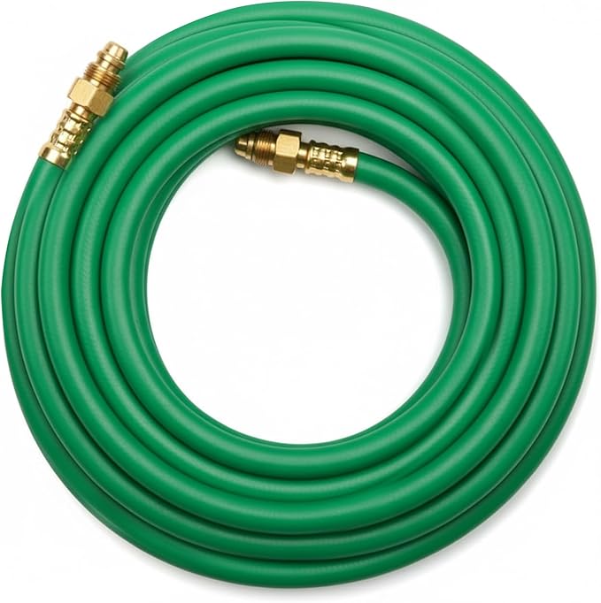 Argon Gas Hose for MIG/TIG Welding Flowmeter 1/4", 5/8"X18 Male, NPT Fittings, Inert Hose (50 Feet) AH-50-G