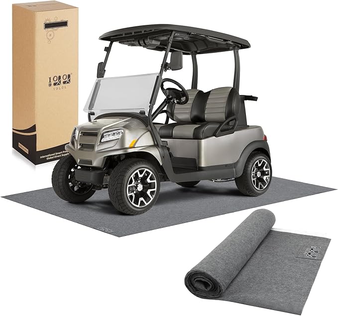 10L0L Large 8.8 x 4.9 Ft - Oil Absorbent Garage Floor Mat and Mechanic Pad, Protect Floor Waterproof Anti-Slip Garage Matts for Club Car EZGO Yamaha ATV UTV Parking Mat