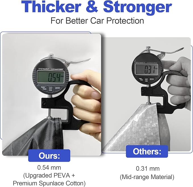 Waterproof Car Cover Compatible with HR-V/Kona/Compass/Seltos/C-HR/CX-3 All-Weather Protection, 169"-177" SUV PEVA Car Cover with Zipper Door