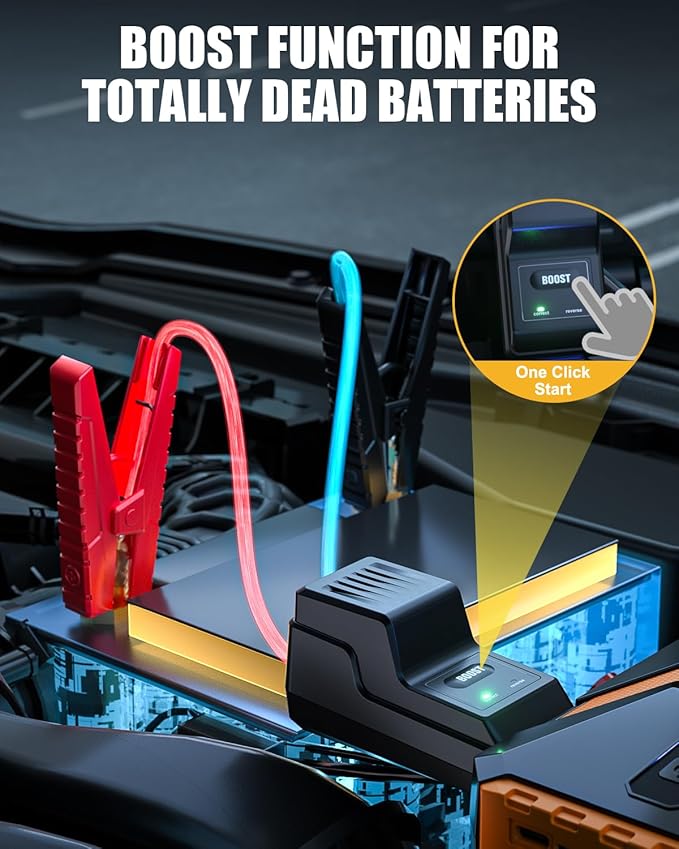 VTOMAN V10 3500A Jump Starter, Portable Car Starter (9.5L Gas,7.5L Diesel Engine) 12V Lithium Jump Box, Auto Battery Booster Power Pack, Car Battery Charger Jumper Starter with Type C Quick Charge