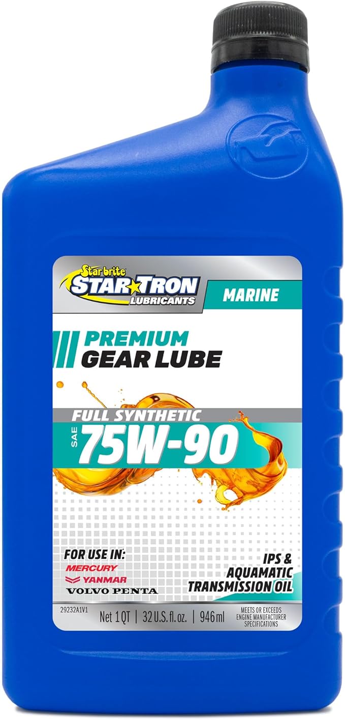 STAR BRITE Star Tron Premium Full Synthetic Gear Lube SAE 75W-90, Marine-Grade, API GL-5 Certified