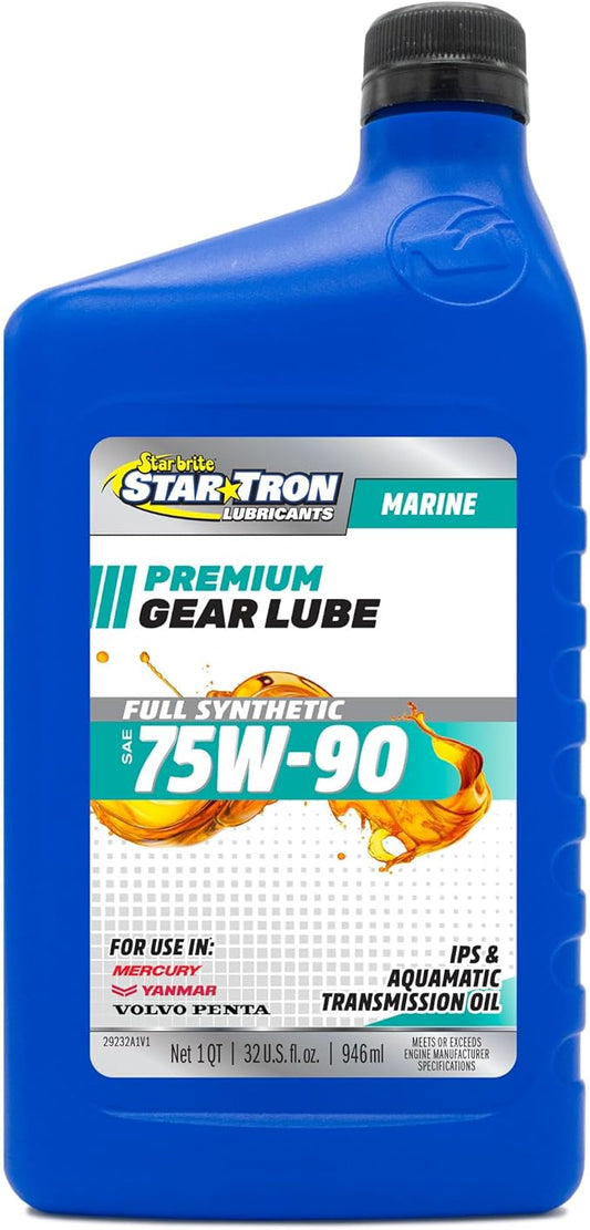 STAR BRITE Star Tron Premium Full Synthetic Gear Lube SAE 75W-90, Marine-Grade, API GL-5 Certified