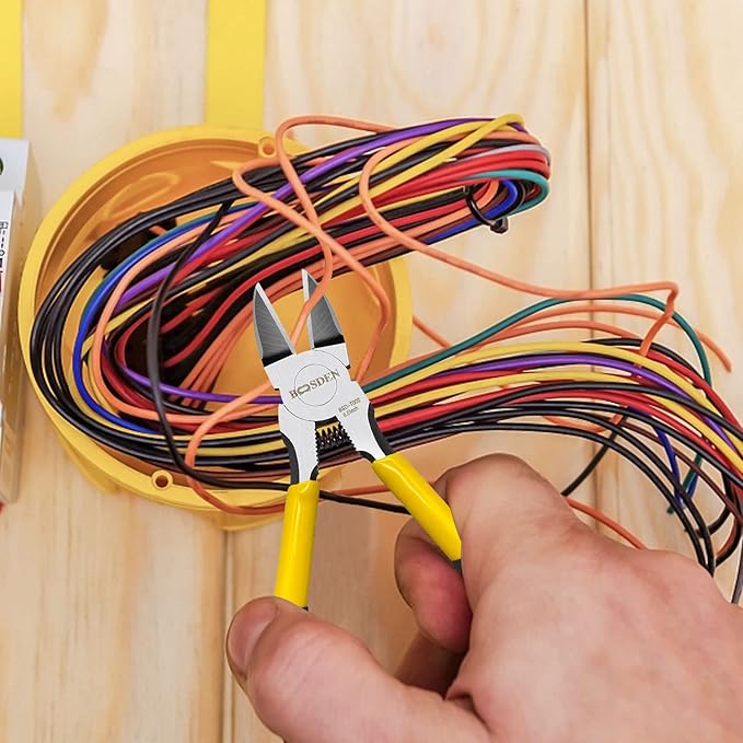 BOOSDEN Wire Cutter,6.5 inch Side Cutters,Spring Loaded Wire Cutters for Crafting,Flush Cutter,Ultra Sharp for Jewelry Making,Flush Cut Pliers,Dikes Wire Cutters,Floral Wire Cutter,Snips