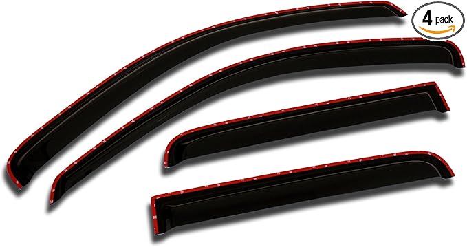 Tuningpros WV-154i in-Channel Window Visor Deflector Rain Guard Dark Smoke 4-pc Set, Compatible with 1997-2017 Ford Expedition
