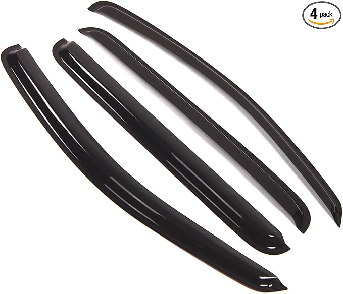 TuningPros Outside Mount Window Vent Visors Rain Guards Compatible with Dodge Durango 2004-2009 | Side Window Wind Deflectors Rain Shields | Smoke Tinted, 4 Pcs Set, DGWV-116