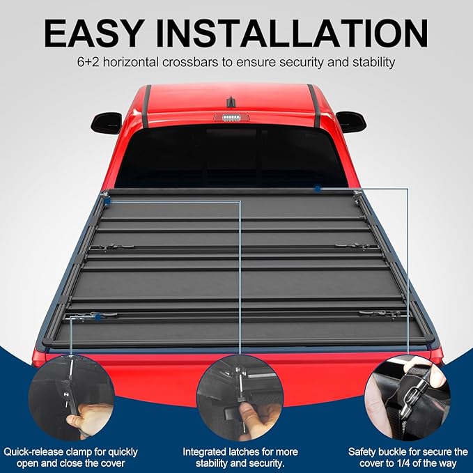 FASTFIT Soft Quad-Fold Tonneau Cover Fits 2009-2025 Ram 1500 with 5'7" (67.4in) Truck Bed w/o RamBox