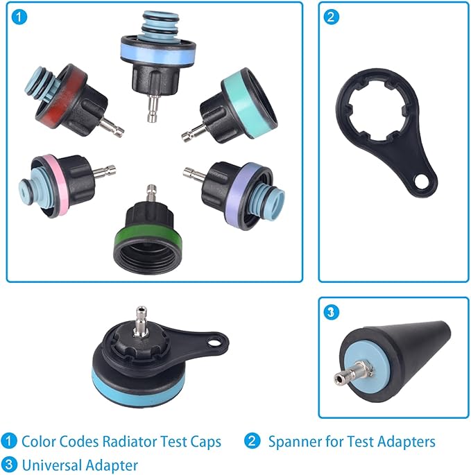 DAYUAN 28pcs Universal Radiator Pressure Tester Kit, coolant Pressure Tester Set coolant Vacuum Refill Tool for Cooling System (Red)