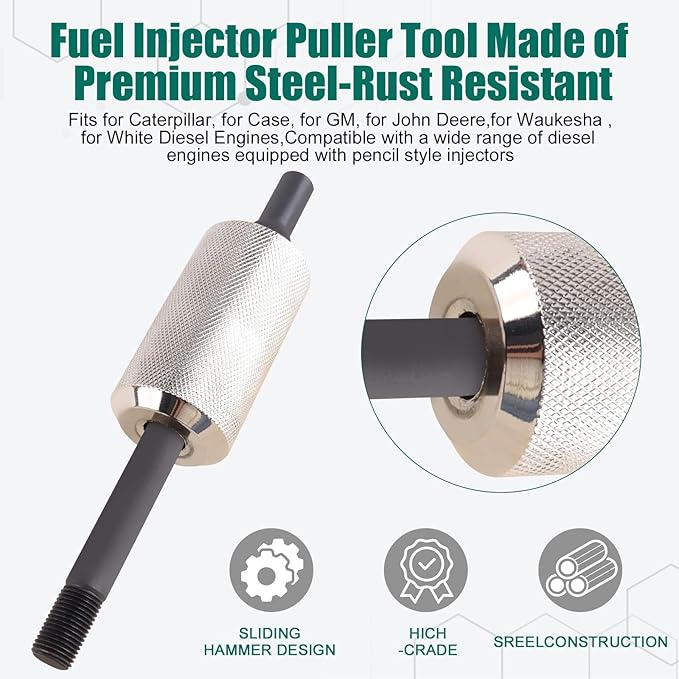 7121 Diesel Injector Puller Tool, for Cat, Case, GM Engines,Fuel Injector Removal Tool,Stuck Nozzle Remover