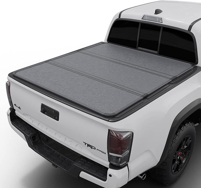 Hard Folding Truck Bed Tonneau Cover |THTF019|Fits 2005-2015 Toyota Tacoma w/OE Track System 5' Bed (60.3")