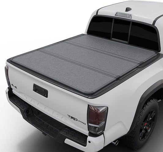 Hard Folding Truck Bed Tonneau Cover |THTF019|Fits 2005-2015 Toyota Tacoma w/OE Track System 5' Bed (60.3")