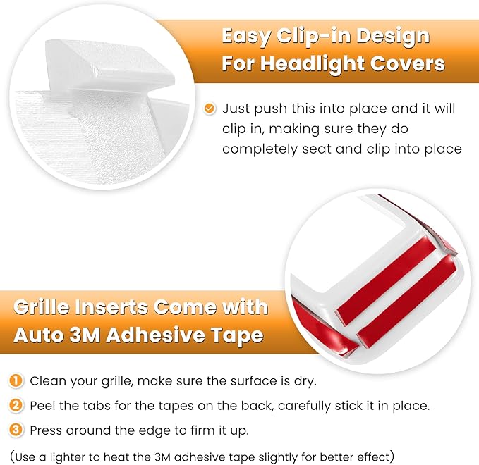 Front Grille Mesh Inserts & Headlight Cover for Jeep Wrangler JL JLU Unlimited Sport/Sports 2018-2023 Exterior Accessories Clip-in Grille Guard Cover Headlight Bezels Trim Ring (White 9PCS)