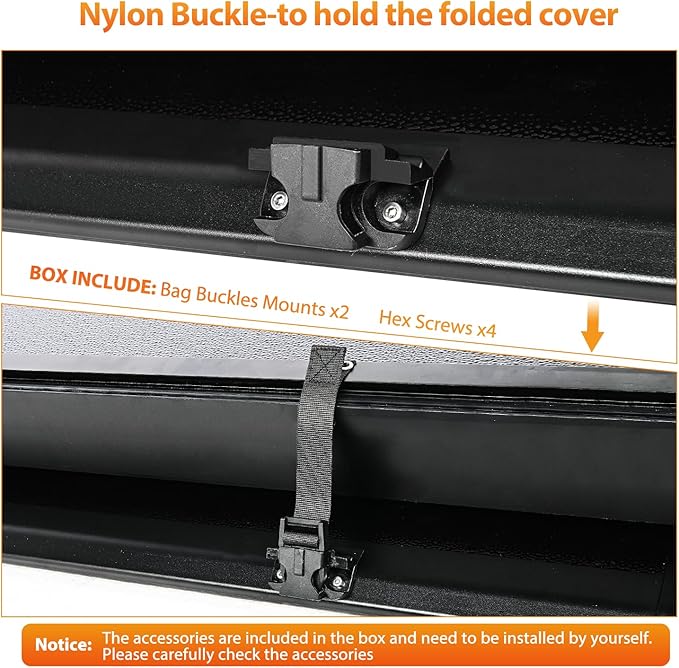 Nilight Truck Bed Tonneau Hard Tri-fold Cover Compatible with Toyota Tundra 2014 2015 2016 2017 2018 2019 2020 2021-5.5ft