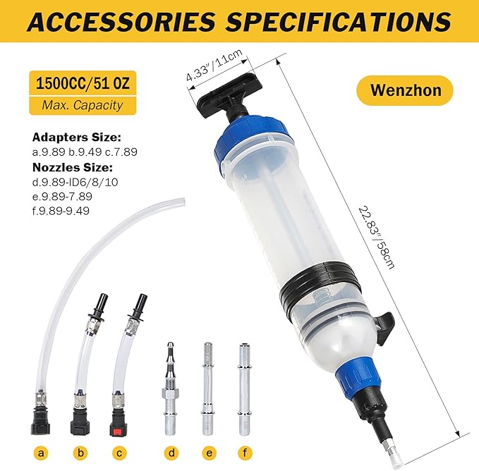 Fluid Extractor, Automotive Fluid Extractor Pump Manual Fuel Suction & Filler, Efficient Oil Extractor Pump for Fluid Extraction (1500ML)