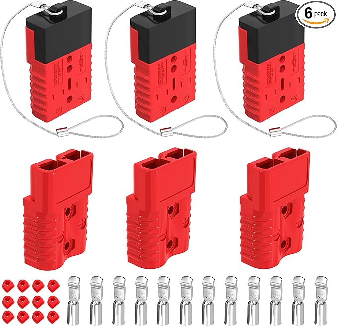 175A Battery Quick Connect/Disconnect, 1/0 AWG Wire Harness Plug Connector 12V Battery Cable Connector for Trailer Towing Winch Quick Connect Systems - 6 PCS