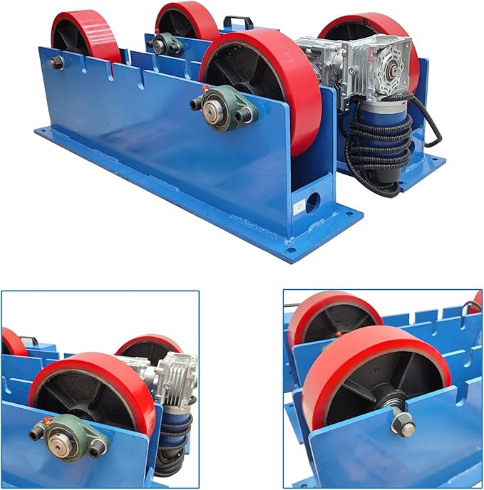 Adjustable Welding Tank Turning Rolls Dia 1.97"-59.06"/50-1500mm Tank Turning Rolls Linkage Roller Load Capacity 4400LBS for Welding Equipment Support 110V 230W