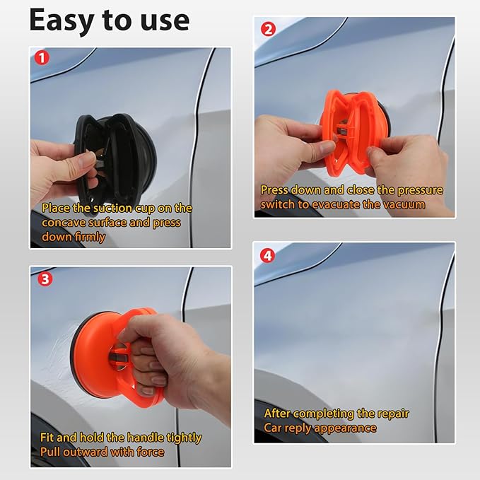 Car Dent Repair Kit, Dent Puller Kit Auto Body Dent Remove, Yellow Suction Cup Dent Puller Car Dent Pop Out Tool Dent Remover