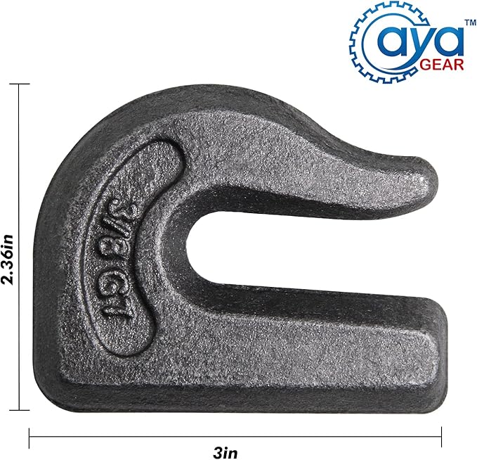 Weld-on Grab Chain Hook 3/8-in Heavy Duty Tow Hook G70 Forged Steel Tractor Hook Weldable for Car, Truck,SUV, RV,UTV,Tractors (6Pcs)