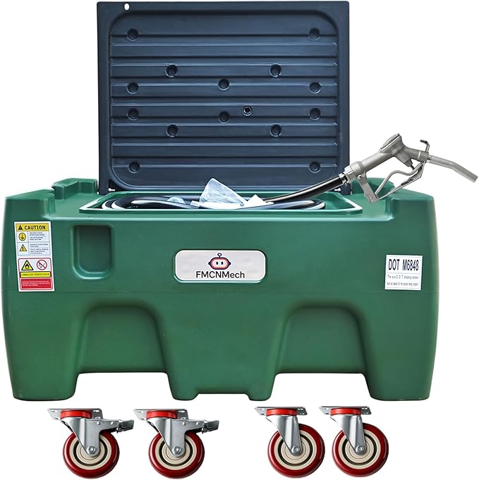 40 Gallon Portable Fuel Transfer Tank with 12V Electric Pump, 3.7 GPM Flow Rate HDPE Fuel Container with Wheels, Gasoline Diesel Kerosene Fuel Storage Tank for Farm, Truck, Boat, and Construction Use