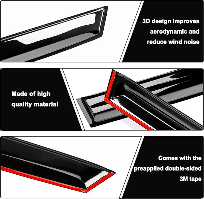 AUXKO Window Rain Guard for Chevrolet Trax 2024 2025 2026 LS LT 1RS 2RS ACTIV Outside Tape-On Shatterproof Sun Smoke Guard Vent Visor Side Wind Deflectors Accessories for Chevy Trax 2024 2025 2026