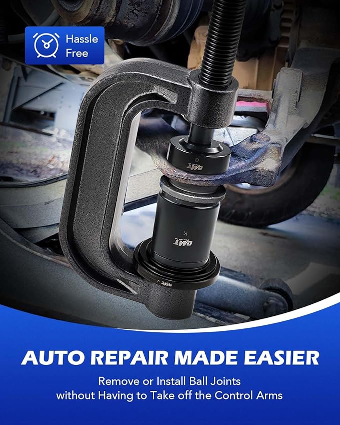 Orion Motor Tech Heavy Duty Ball Joint Press & U Joint Removal Tool Kit with 4wd Adapters, for Most 2WD and 4WD Cars and Light Trucks (BK)