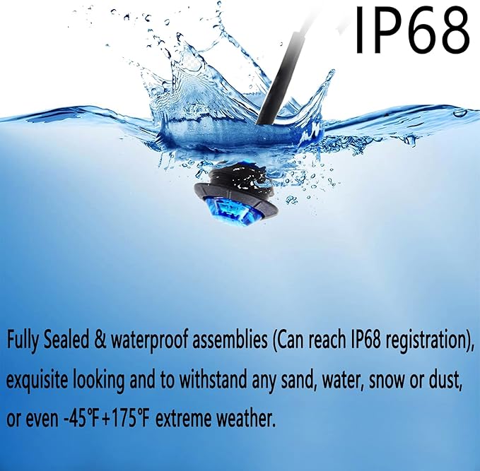 KEING 10 Pack Sealed Waterproof Mini Round 3/4 Inch Blue LED Marker lights Signal Light 12V for Trailer Truck Bus Pickup Van ATV RV Lorry Caravan, 5 Years Warranty