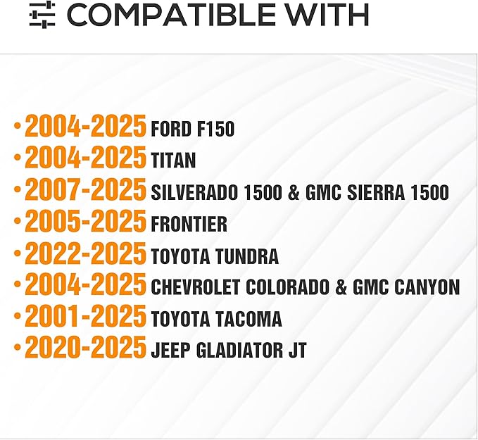 Truck Bed Rack with 2 Cross Bars Cargo Carrier Truck Rack Compatible with Silverado/Sierra/Ram/Ford F-Series/Tacoma/Tundra/Titan/Frontier/Colorado/Canyon/Gladiator JT, Ladder Cargo Rack